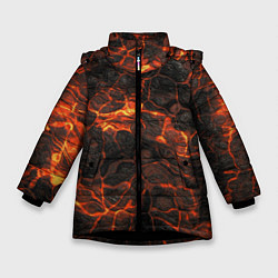 Куртка зимняя для девочки Лавовый камень, цвет: 3D-черный