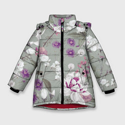 Зимняя куртка для девочки Цветы Романтический Сад