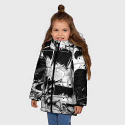 Куртка зимняя для девочки Токийский гуль паттерн, цвет: 3D-черный — фото 2