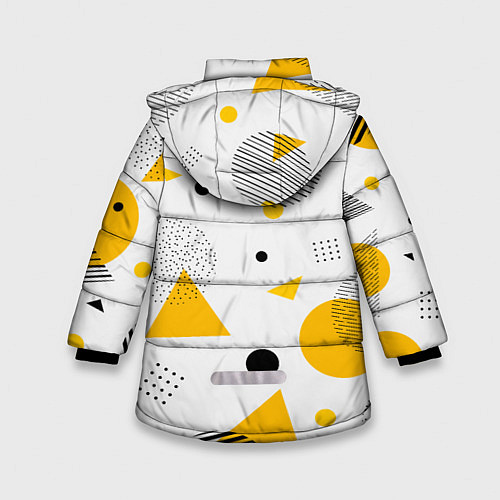 Зимняя куртка для девочки GEOMETRIC INTERWEAVING OF SHAPES / 3D-Светло-серый – фото 2