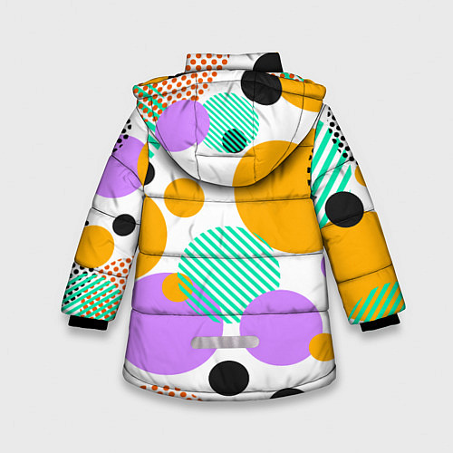 Зимняя куртка для девочки GEOMETRIC INTERSECTING CIRCLES / 3D-Светло-серый – фото 2