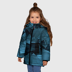 Куртка зимняя для девочки Абстрактная геометрическая композиция Abstract geo, цвет: 3D-светло-серый — фото 2