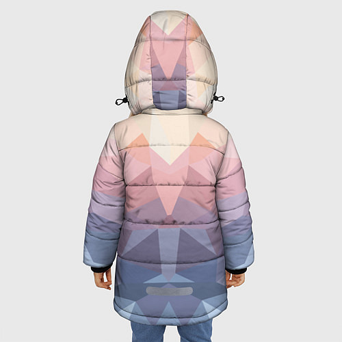 Зимняя куртка для девочки Полигональная свежесть 2022 / 3D-Светло-серый – фото 4