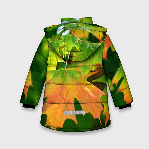Зимняя куртка для девочки Кленовый-лист / 3D-Черный – фото 2