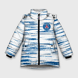 Куртка зимняя для девочки Psg маленькое лого, цвет: 3D-светло-серый
