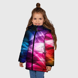 Куртка зимняя для девочки Красочная абстрактная композиция Colorful abstract, цвет: 3D-светло-серый — фото 2
