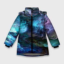 Зимняя куртка для девочки Неоновые облака neon clouds