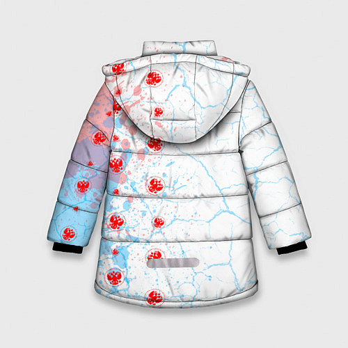 Зимняя куртка для девочки РОССИЯ - ГЕРБ Брызги / 3D-Черный – фото 2