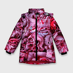 Куртка зимняя для девочки Гвоздики, цвет: 3D-красный