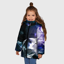 Куртка зимняя для девочки Алмазные треугольники, цвет: 3D-красный — фото 2
