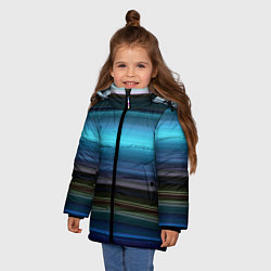 Куртка зимняя для девочки Неоновые линии neon lines, цвет: 3D-красный — фото 2