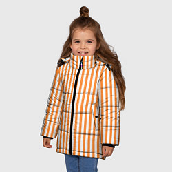 Куртка зимняя для девочки ПОЛОСКИ ОРАНЖЕВЫЙ, цвет: 3D-красный — фото 2