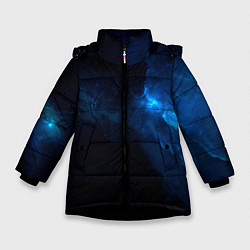 Куртка зимняя для девочки Звезды сквозь облака, цвет: 3D-черный