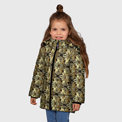 Куртка зимняя для девочки Золотые узоры Gold, цвет: 3D-светло-серый — фото 2