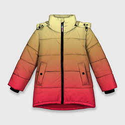 Куртка зимняя для девочки Красно-желтый градиент, цвет: 3D-красный