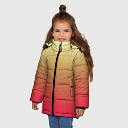 Куртка зимняя для девочки Красно-желтый градиент, цвет: 3D-красный — фото 2