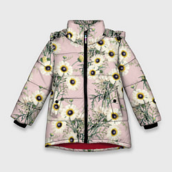 Зимняя куртка для девочки Цветы Летние Ромашки