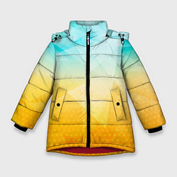 Куртка зимняя для девочки Полигоны - Лед и мед, цвет: 3D-красный