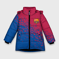 Куртка зимняя для девочки Barcelona маленькое лого, цвет: 3D-черный