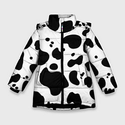 Куртка зимняя для девочки Пятна Далматина, цвет: 3D-черный