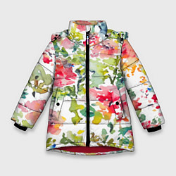 Зимняя куртка для девочки Floral pattern Watercolour Summer