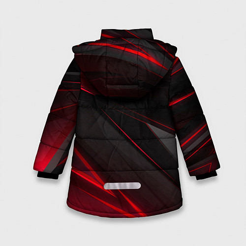 Зимняя куртка для девочки Красно-черный фон / 3D-Черный – фото 2