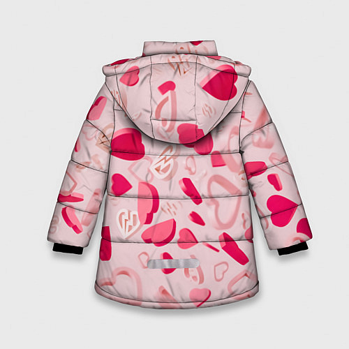 Зимняя куртка для девочки 3D hearts / 3D-Черный – фото 2