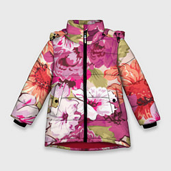 Зимняя куртка для девочки Красочный цветочный паттерн Лето Fashion trend 202