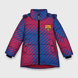 Зимняя куртка для девочки Fc barcelona барселона fc абстракция