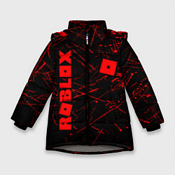 Зимняя куртка для девочки ROBLOX красный логотип
