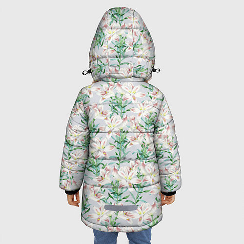 Зимняя куртка для девочки Цветы Нежные Лилии / 3D-Красный – фото 4