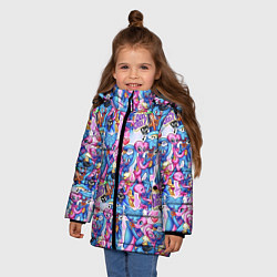 Куртка зимняя для девочки POPPY PLAYTIME HAGGY WAGGY AND KISSY MISSY LOVE, цвет: 3D-черный — фото 2