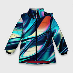 Куртка зимняя для девочки Abstract Wave, цвет: 3D-красный