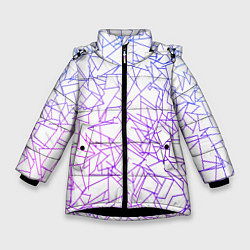 Куртка зимняя для девочки Geometric Distortion, цвет: 3D-черный
