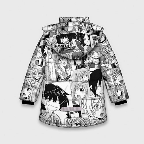 Зимняя куртка для девочки Log Horizon pattern / 3D-Черный – фото 2