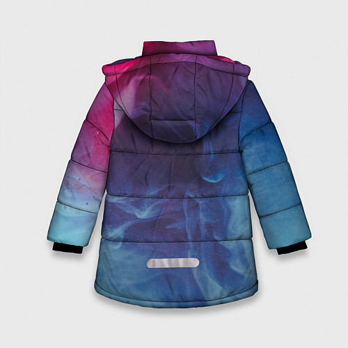Зимняя куртка для девочки Неоновый дым - Голубой и розовый / 3D-Черный – фото 2