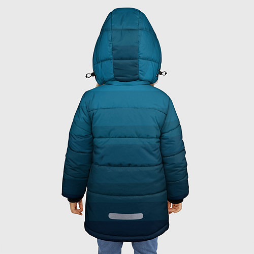 Зимняя куртка для девочки Blue stripes gradient / 3D-Светло-серый – фото 4