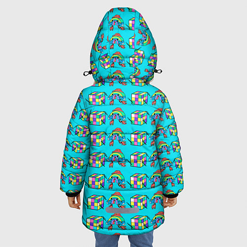 Зимняя куртка для девочки RAINBOW AND CUBE / 3D-Светло-серый – фото 4