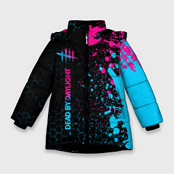 Куртка зимняя для девочки Dead by Daylight Neon Gradient, цвет: 3D-черный