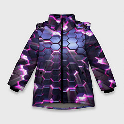 Куртка зимняя для девочки Сквозь плиты, цвет: 3D-светло-серый