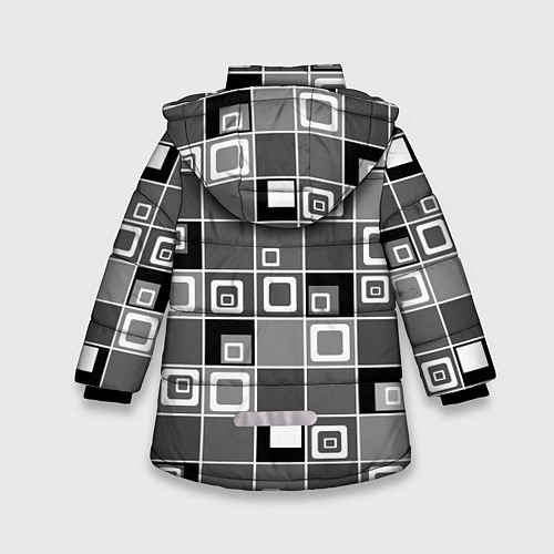 Зимняя куртка для девочки Geometric shapes черно-белый / 3D-Черный – фото 2