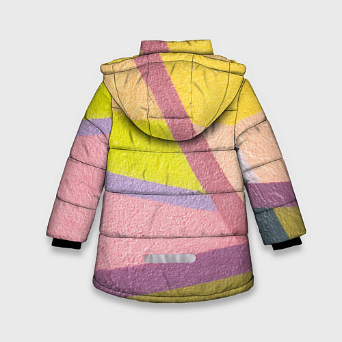 Зимняя куртка для девочки Цветной пазл / 3D-Черный – фото 2