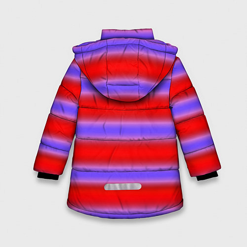 Зимняя куртка для девочки Striped pattern мягкие размытые полосы красные фио / 3D-Светло-серый – фото 2