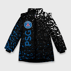 Куртка зимняя для девочки Psg брызги красок, цвет: 3D-черный