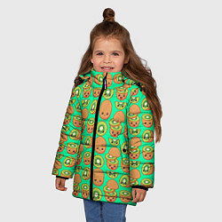 Куртка зимняя для девочки POSITIVE KIWI FRUIT, цвет: 3D-светло-серый — фото 2