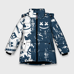 Куртка зимняя для девочки Marshmello паттерн, цвет: 3D-черный