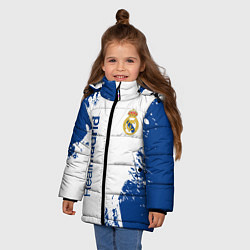 Куртка зимняя для девочки Реал Мадрид краска, цвет: 3D-красный — фото 2