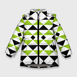 Зимняя куртка для девочки Geometric shapes triangles треугольники
