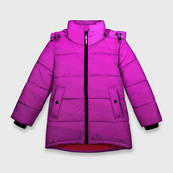 Куртка зимняя для девочки Розовый неоновый полосатый узор Pink neon, цвет: 3D-красный