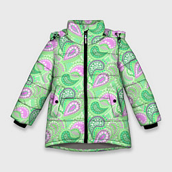 Зимняя куртка для девочки Turkish cucumber green background